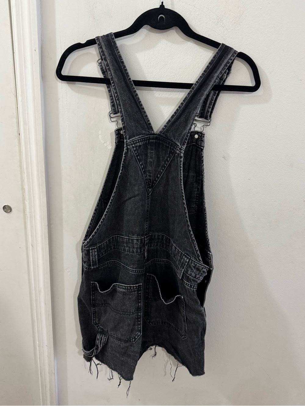 Wild Fable Washed Black Denim Overall Dress with Frayed Hem, size XS - Picture 6 of 8